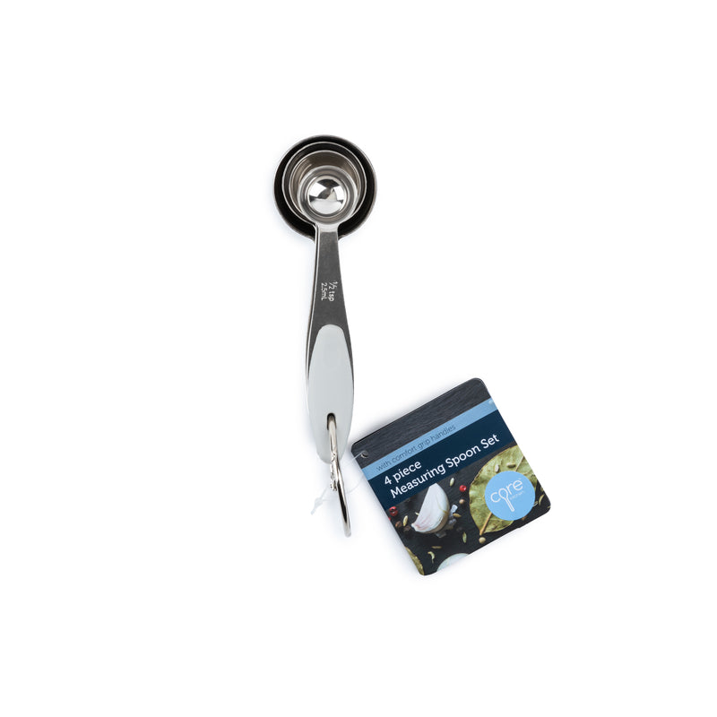 CORE KITCHEN - Core Kitchen Silicone/Stainless Steel Gray Measuring Spoon Set