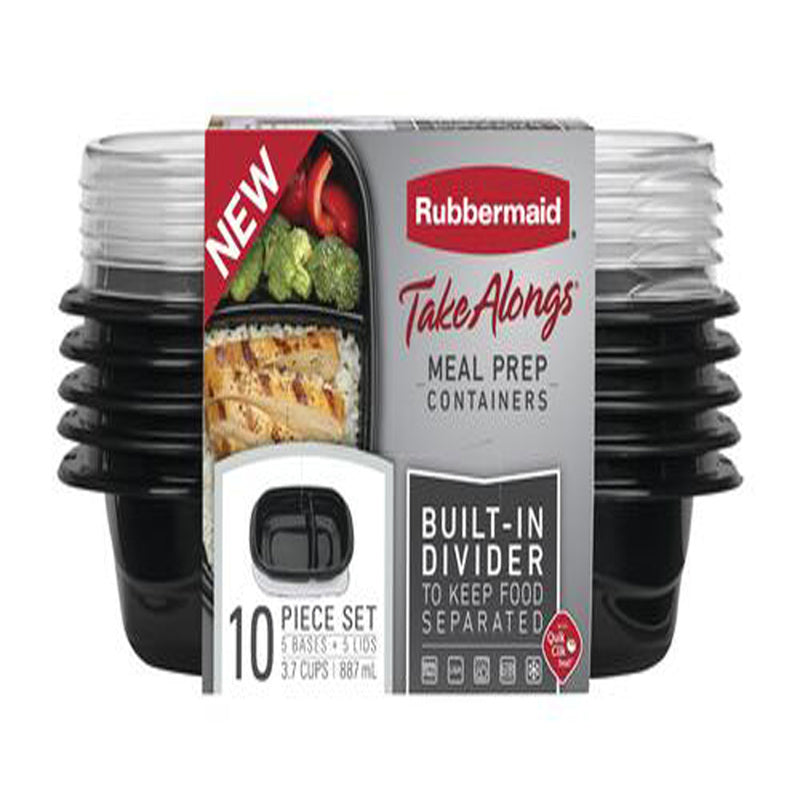 RUBBERMAID - Rubbermaid Take Alongs 3.7 cups Black Food Container and Lid 5 pk