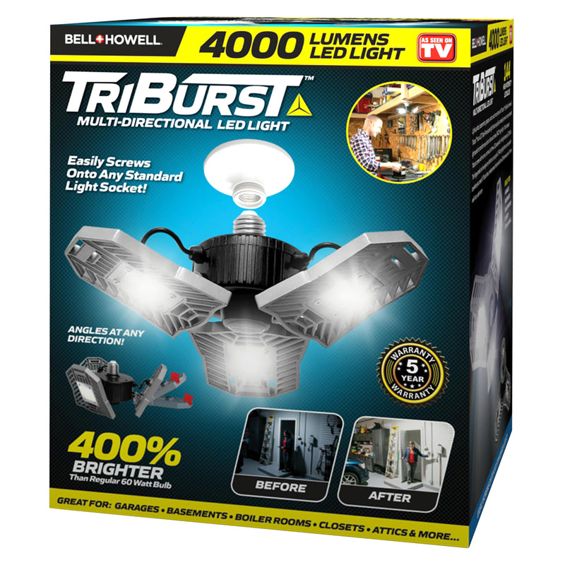 BELL AND HOWELL - Bell + Howell TriBurst Plastic LED Standard Base Multi-directional Socket Light 1 pk