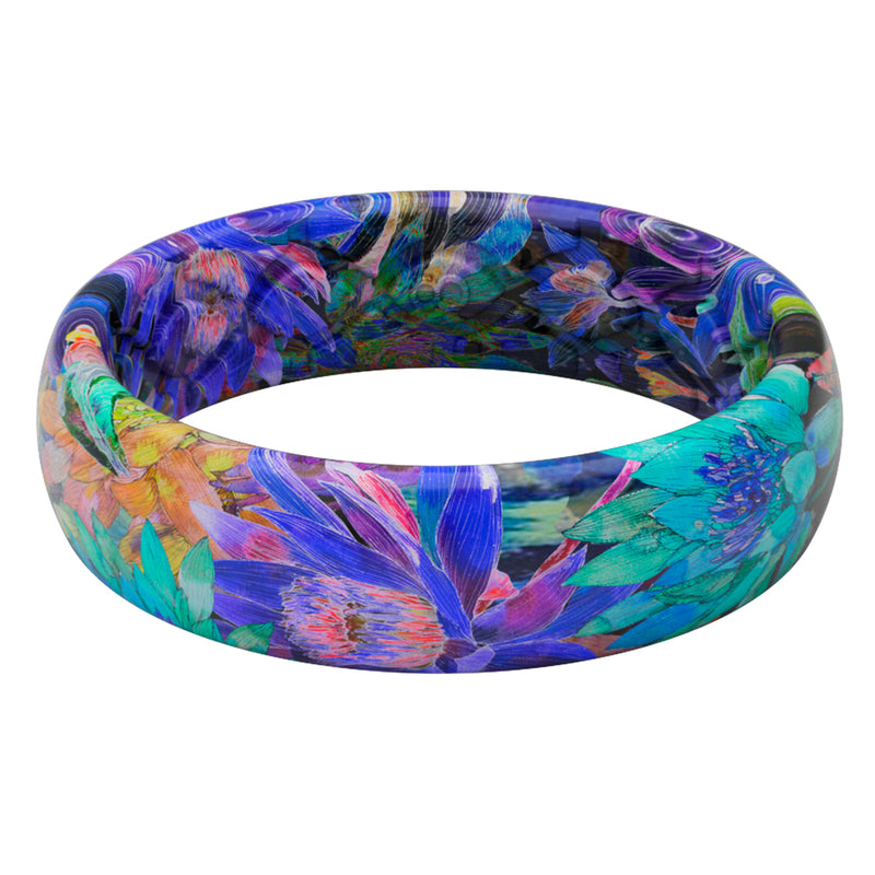 GROOVE LIFE - Groove Life Aspire Women's Twilight Blossom Round Multicolored Wedding Band Elastomer Water Resistan