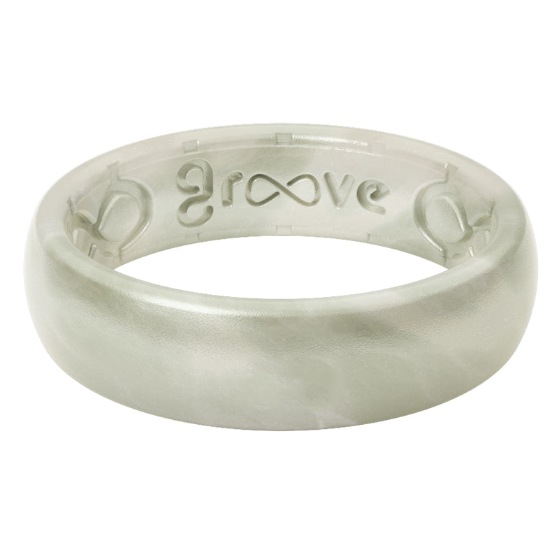 GROOVE LIFE - Groove Life Unisex Thin Solid Round Metallic Pearl Wedding Band Silicone Water Resistant