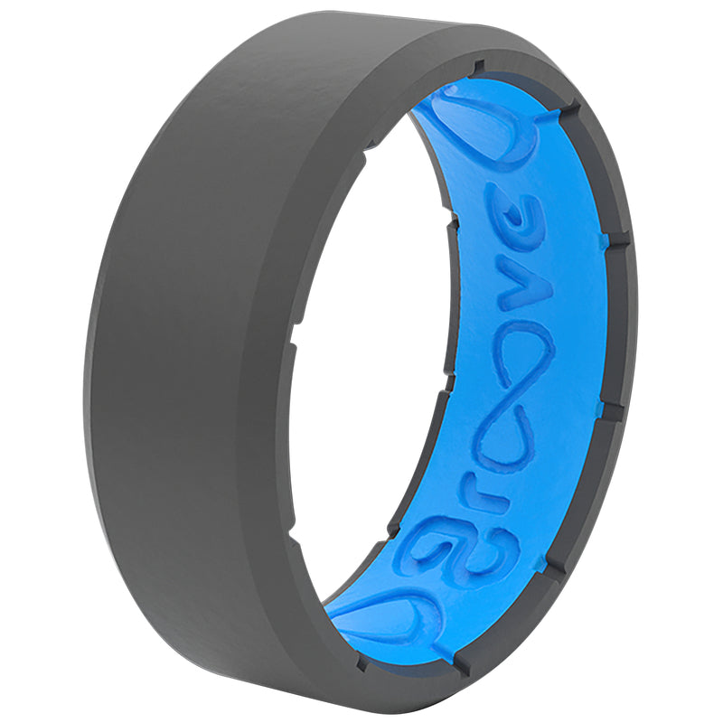 GROOVE LIFE - Groove Life Unisex Thin Solid Circle Deep Stone Gray Ring Silicone Water Resistant Size 12