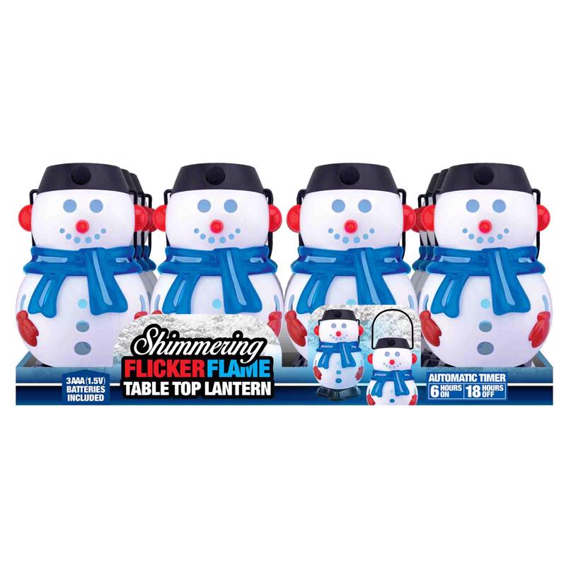 SHAWSHANK LEDZ - Shawshank LEDz Magic Seasons Snowman Flicker Flame Tabletop Lantern 1 pk - Case of 12