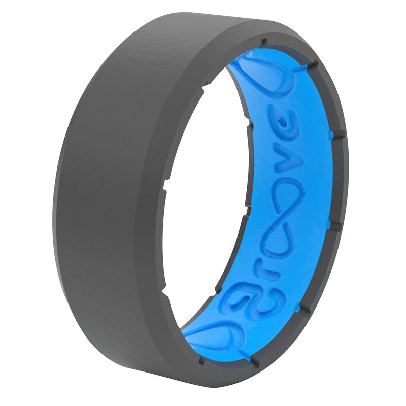 GROOVE LIFE - Groove Life Mens Edge Round Deep Stone Gray Ring Silicone Water Resistant Size 11