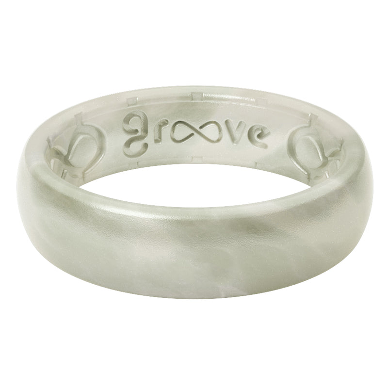 GROOVE LIFE - Groove Life Womens Thin Solid Pearl Round White Ring Silicone Water Resistant Size 7