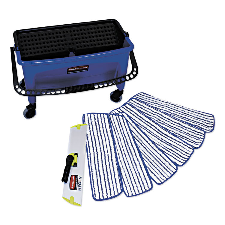 Rubbermaid Commercial - Microfiber Floor Finishing System, 3 gal, Blue/Black/White