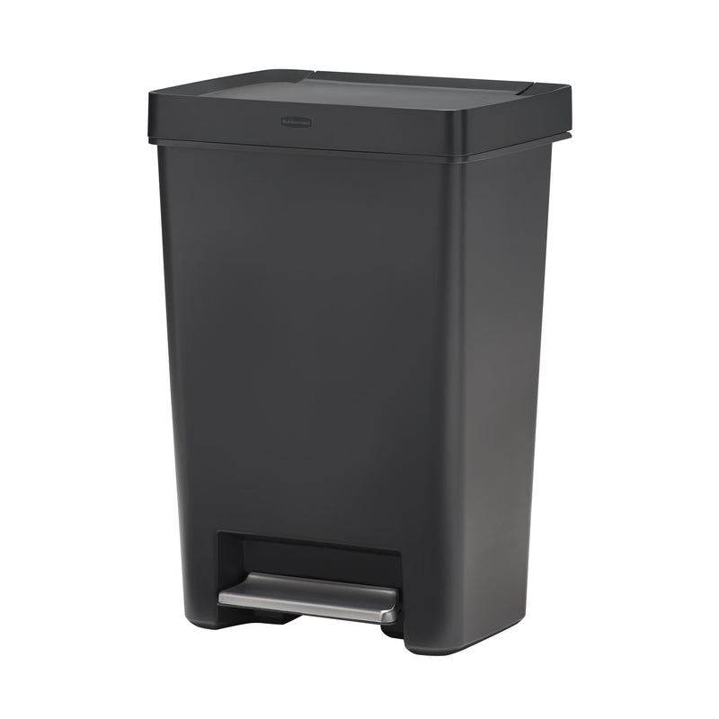 RUBBERMAID - Rubbermaid Premier Series II 13 gal Gray Plastic/Stainless Steel Step On Trash Can - Case of 4