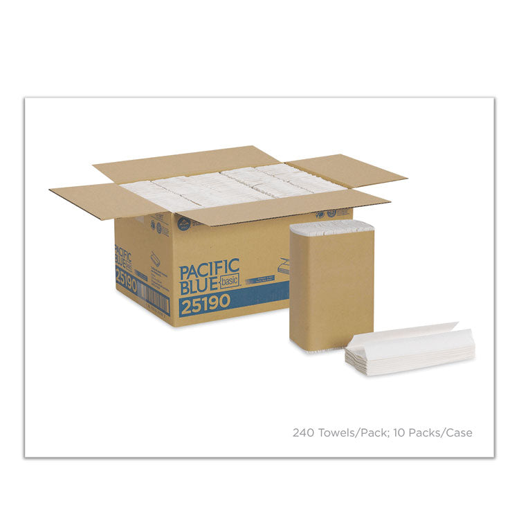 Georgia Pacific Professional - Pacific Blue Basic C-Fold Paper Towel, 10.1 x 12.7, White, 240/Pack, 10 Packs/Carton