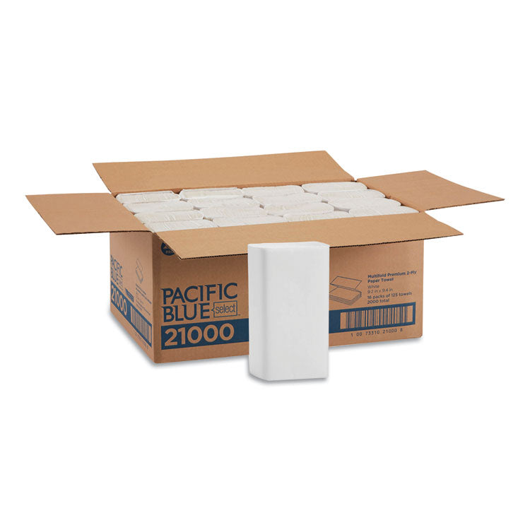 Georgia Pacific Professional - Blue Select Multi-Fold 2 Ply Paper Towel, 9.2 x 9.4, White, 125/Pack, 16 Packs/Carton