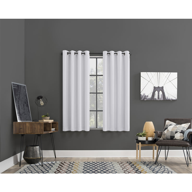 SUN ZERO - Sun Zero Norwich White Blackout Curtains 80 in. W X 63 in. L