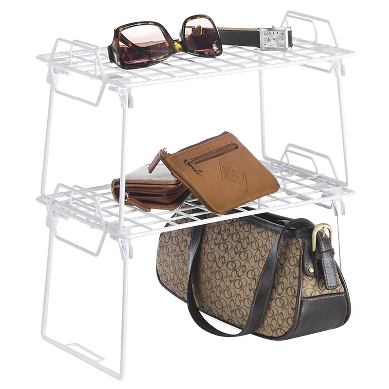 WHITMOR - Whitmor 7 in. H X 12.38 in. W X 7 in. L White Stackable Shelf