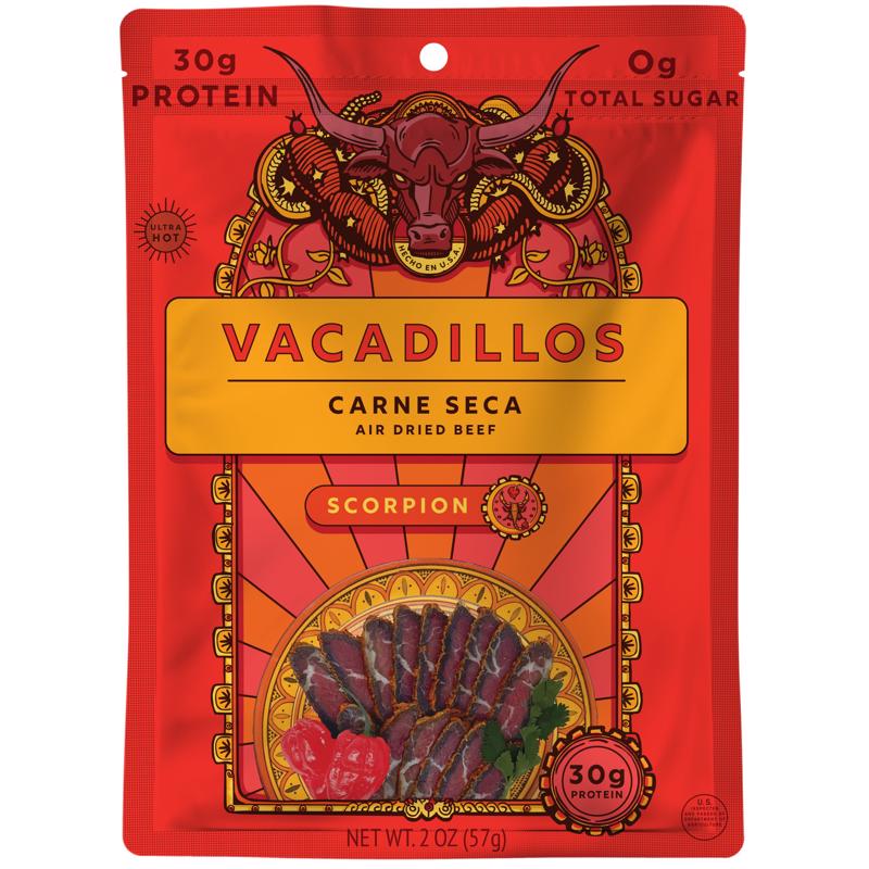 VACADILLOS - Vacadillos Carne Seca Scorpion Beef Strips 2 oz Bagged - Case of 8