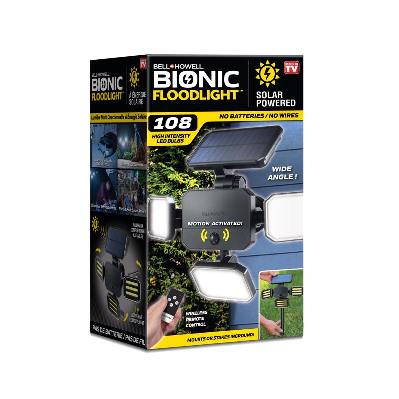 BELL & HOWELL - Bell + Howell Bionic Solar Powered 5 W LED Floodlight 1 pk