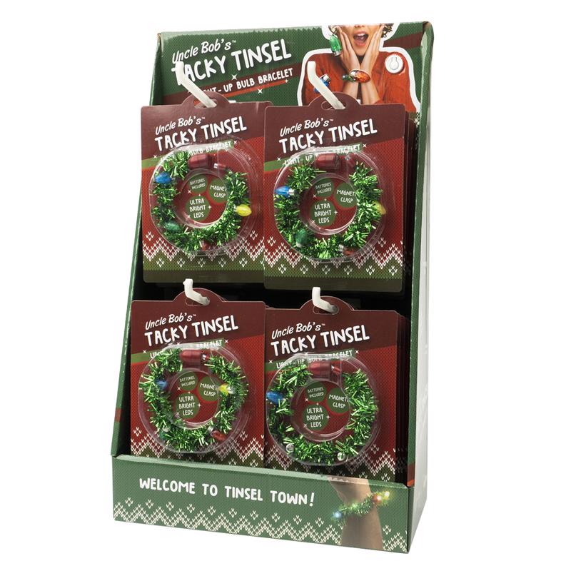 UNCLE BOBS - Uncle Bobs Women's Tacky Tinsel Green Bracelet - Case of 24