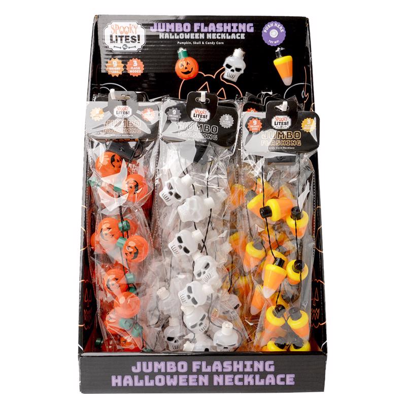 SPOOKY LITES - Spooky Lites LED Flashing Halloween Necklace 1 pk - Case of 24