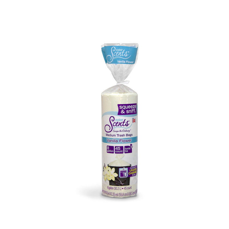 COLOR SCENTS - Color Scents 8 gal Vanilla Scent Trash Bags Twist Tie 45 pk 0.35 mil - Case of 8