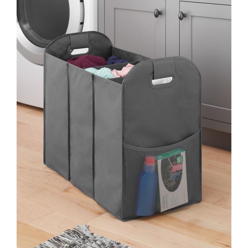 WHITMOR - Whitmor Gray Fabric Collapsible Hamper [6266-7702-SAGRY]