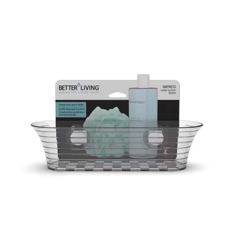BETTER LIVING - Better Living Clear Gray Plastic Shower Basket