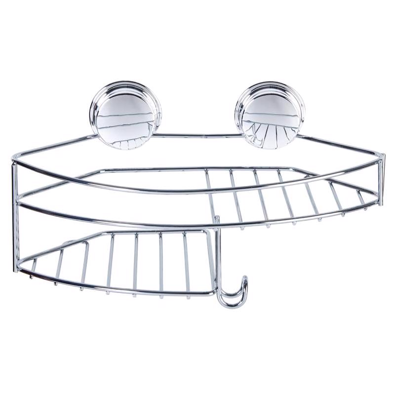 BETTER LIVING - Better Living Stick N Lock Plus 5.44 in. H X 6.5 in. W X 11.8 in. L Chrome Silver Shower Basket