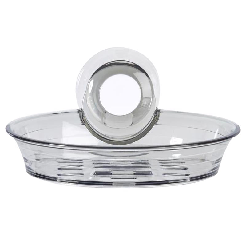 BETTER LIVING - Better Living Impress Clear Gray Plastic Soap Dish