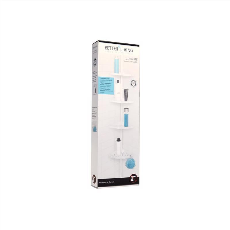 BETTER LIVING - Better Living White Aluminum Shower Corner Shelf