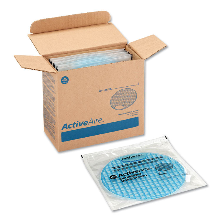 Georgia Pacific Professional - ActiveAire Deodorizer Urinal Screen, Coastal Breeze Scent, Blue, 12/Carton
