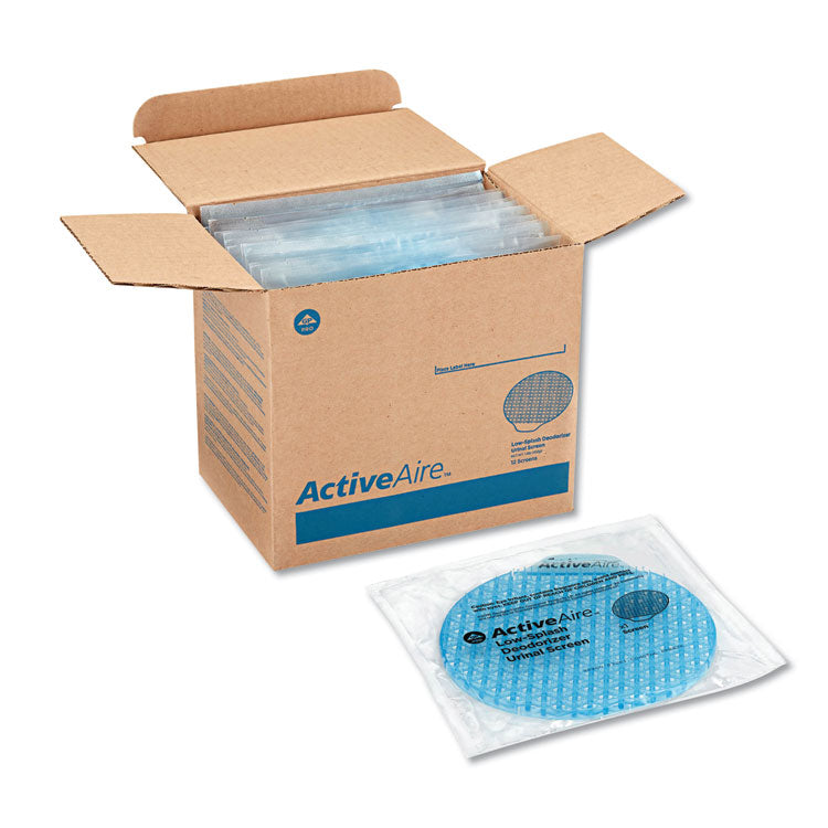Georgia Pacific Professional - ActiveAire Deodorizer Urinal Screen with Side Tab, Coastal Breeze Scent, Blue, 12/Carton
