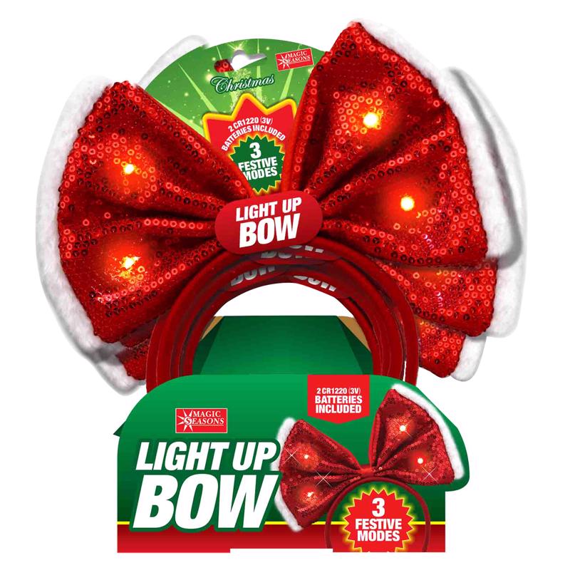 MAGIC SEASONS - Magic Seasons Christmas Bow Sequence Headband 1 pc - Case of 12