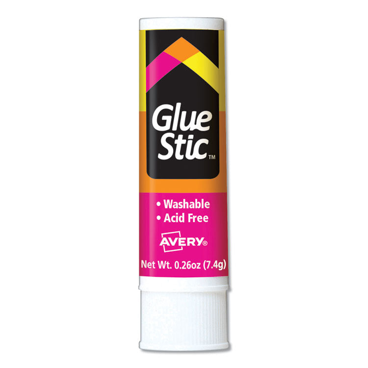 Avery - Permanent Glue Stic Value Pack, 0.26 oz, Applies White, Dries Clear, 18/Pack