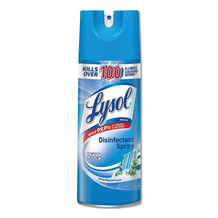 LYSOL Brand - Disinfectant Spray, Spring Waterfall, Liquid, 12.5 oz Aerosol Spray, 12/Carton
