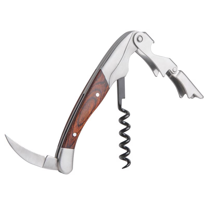 FINAL TOUCH - Final Touch Multicolored Stainless Steel/Wood Waiter's Corkscrew