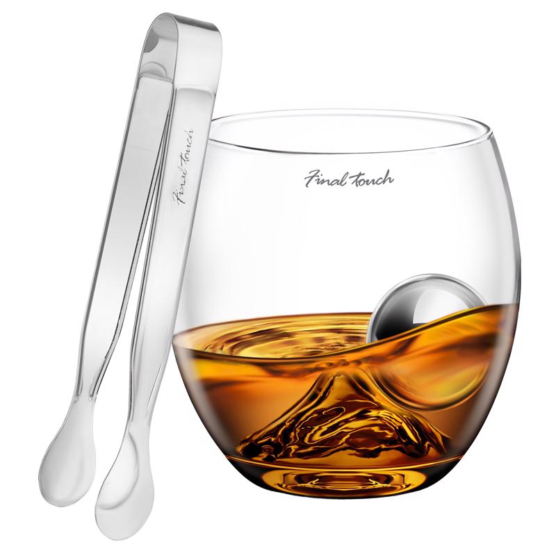 FINAL TOUCH - Final Touch 8 oz Clear/Silver Glass/Stainless Steel Chilling Ball Set