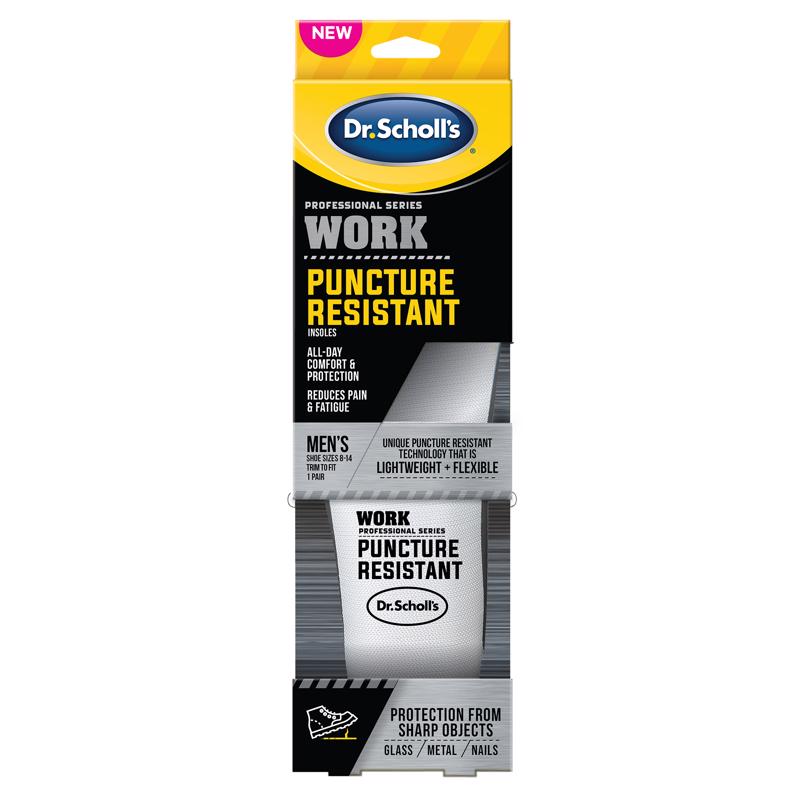 DR. SCHOLL'S - Dr. Scholl's Puncture Resistant Men's Insoles One Size Fits All Gray 1 pair