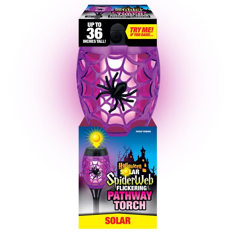 MAGIC SEASONS - Magic Seasons Halloween Spider Web Flicker Pathway Torch 1 pk - Case of 12