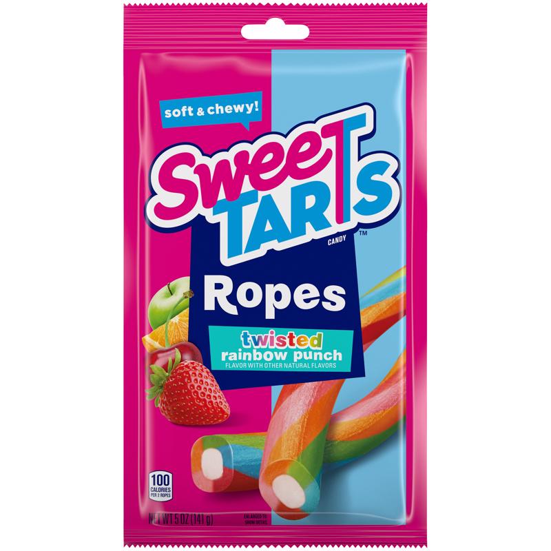 SWEETTARTS - SweetTARTS Twisted Ropes Rainbow Punch Gummi Candy 5 oz Pouch - Case of 12