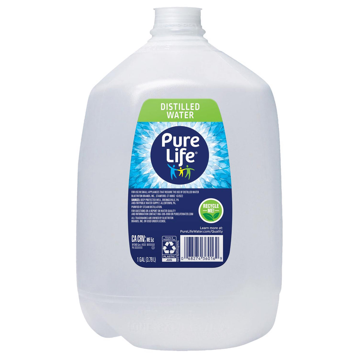 PureLife Distilled Bottled Water 1 gal 1 pk - Case of 6