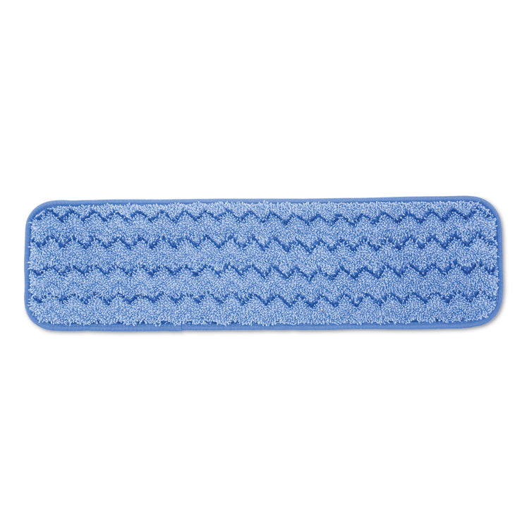 Rubbermaid Commercial - Microfiber Wet Room Pad, Split Nylon/Polyester Blend, 18", Blue, 12/Carton