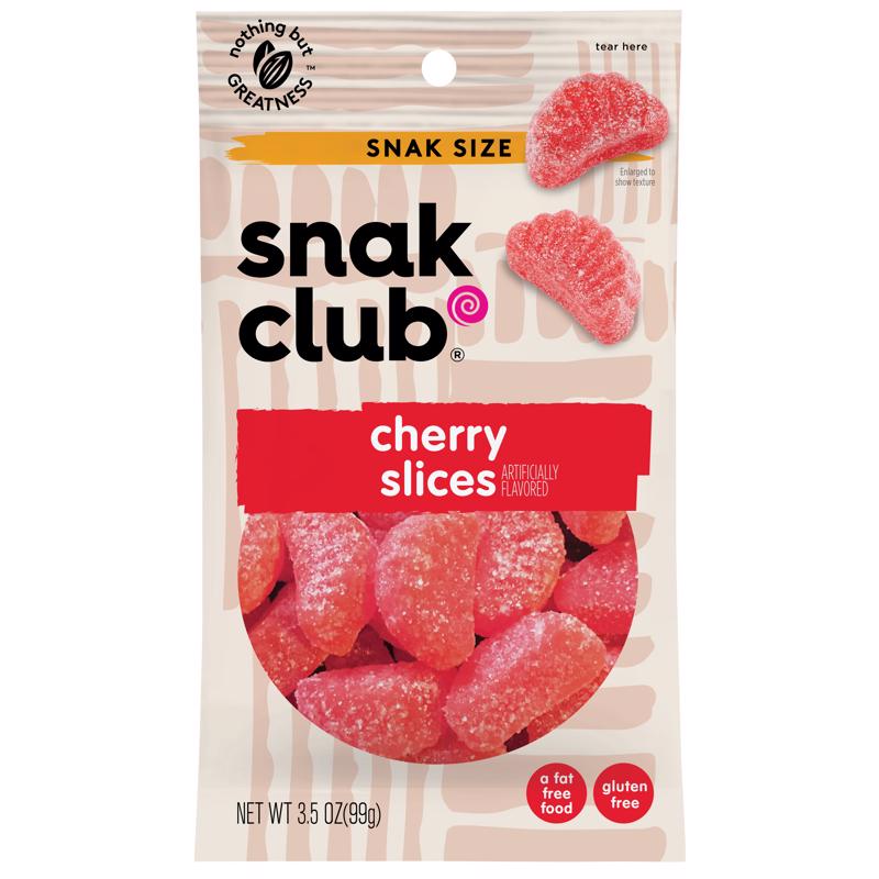 SNAK CLUB - Snak Club Cherry Slices Gummi Candy 3.5 oz Bagged - Case of 12