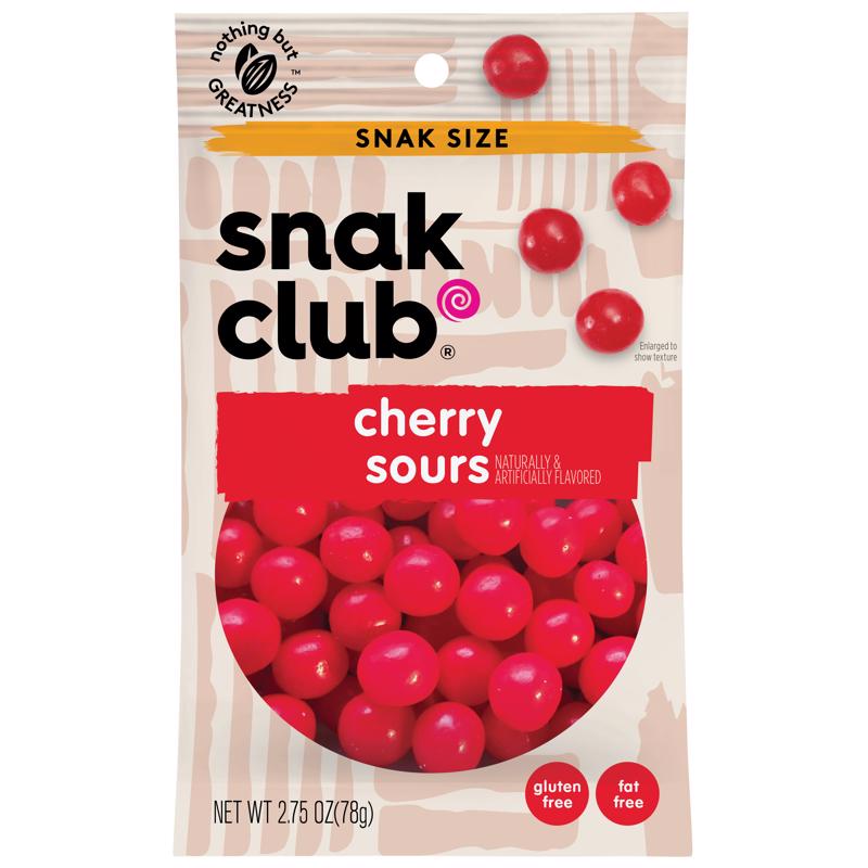 SNAK CLUB - Snak Club Cherry Sours Gummi Candy 2.75 oz Bagged - Case of 12