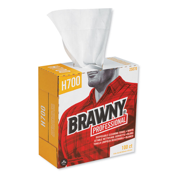 Brawny Professional - Medium Weight HEF Shop Towels, 9 1/8 x 16 1/2, 100/Box, 5 Boxes/Carton