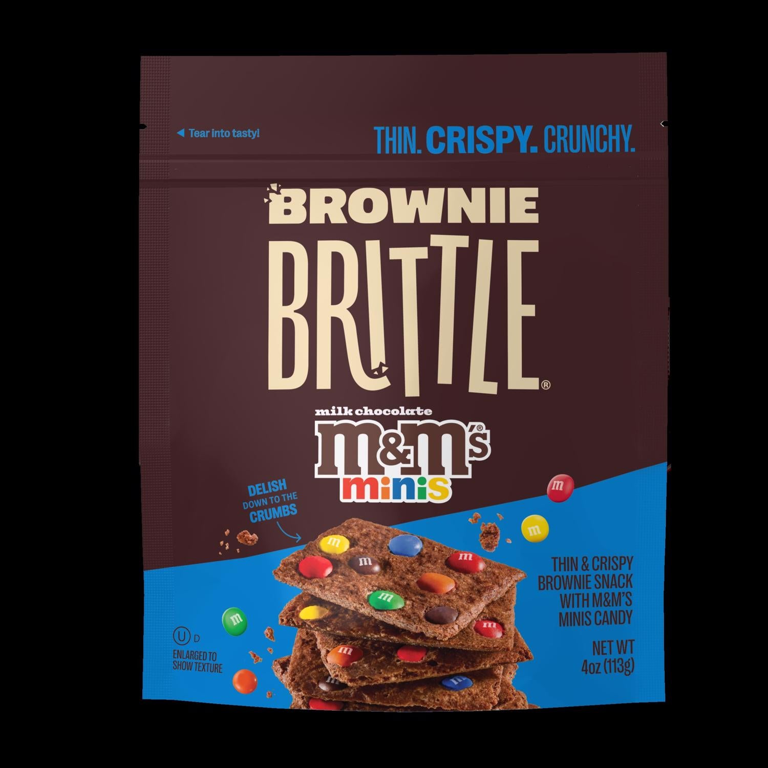 Brownie Brittle M and M's Minis Brownie Brittle 4 oz Bagged - Case of 6