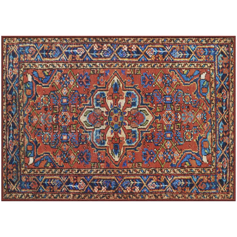 GEL PRO - Gel Pro NeverMove Esther 34 in. L X 24 in. W Vintage Red Tribal Polyester Floor Mat