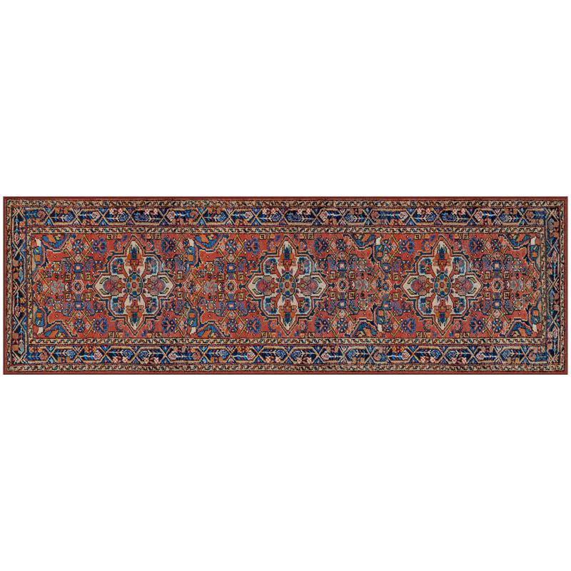 GEL PRO - Gel Pro NeverMove Esther 76 in. L X 24 in. W Vintage Red Tribal Polyester Runner Mat