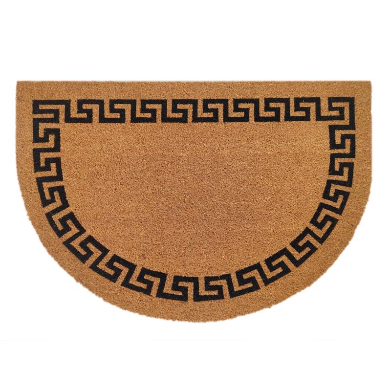 FIRST CONCEPT - First Concept 36 in. L X 24 in. W Black/Brown Greek Key Coir Door Mat