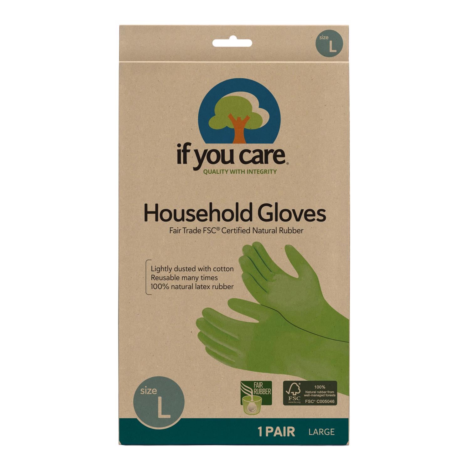 If You Care Green Rubber Large Latex Household Gloves - Case of 12