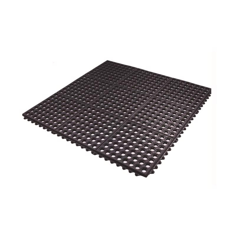 SPORTS LICENSING SOLUTIONS - Sports Licensing Solutions 3 ft. L X 3 ft. W Black Anti-Fatigue Rubber Multipurpose Mat