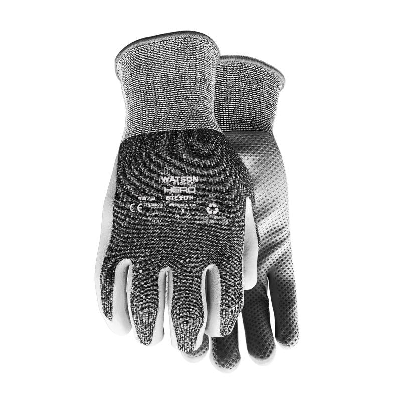 WATSON GLOVES - Watson Gloves Stealth L Nitrile/Polyester Knit Hero Black Gloves
