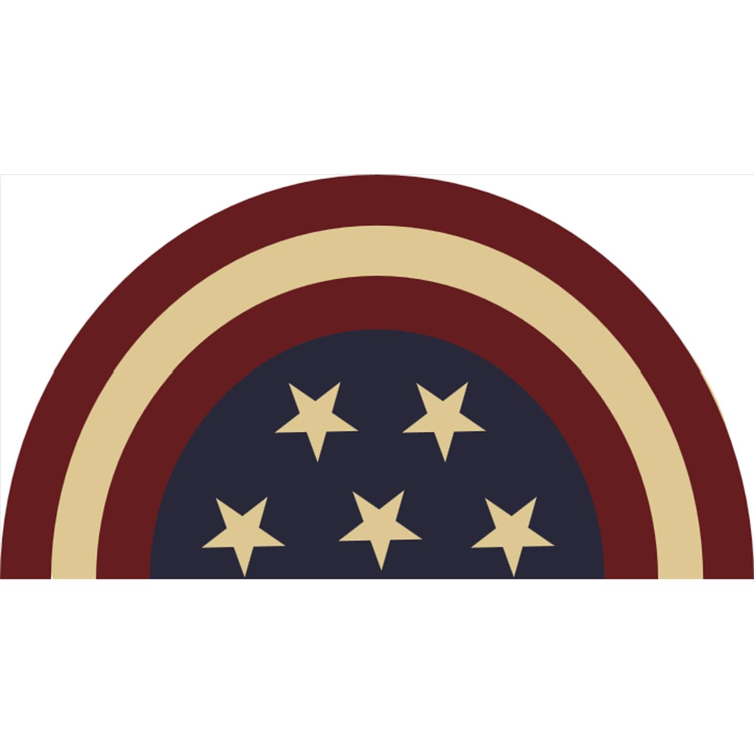 Rockport Premium Americana 18 in. W X 28 in. L Multi-Color Half Moon Star Coir Door Mat