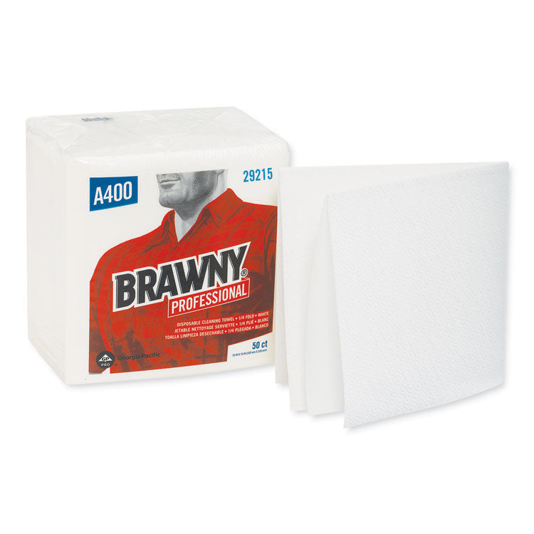 Brawny Professional - All Purpose Wipers, 13 x 13, White, 50/Pack, 16/Carton