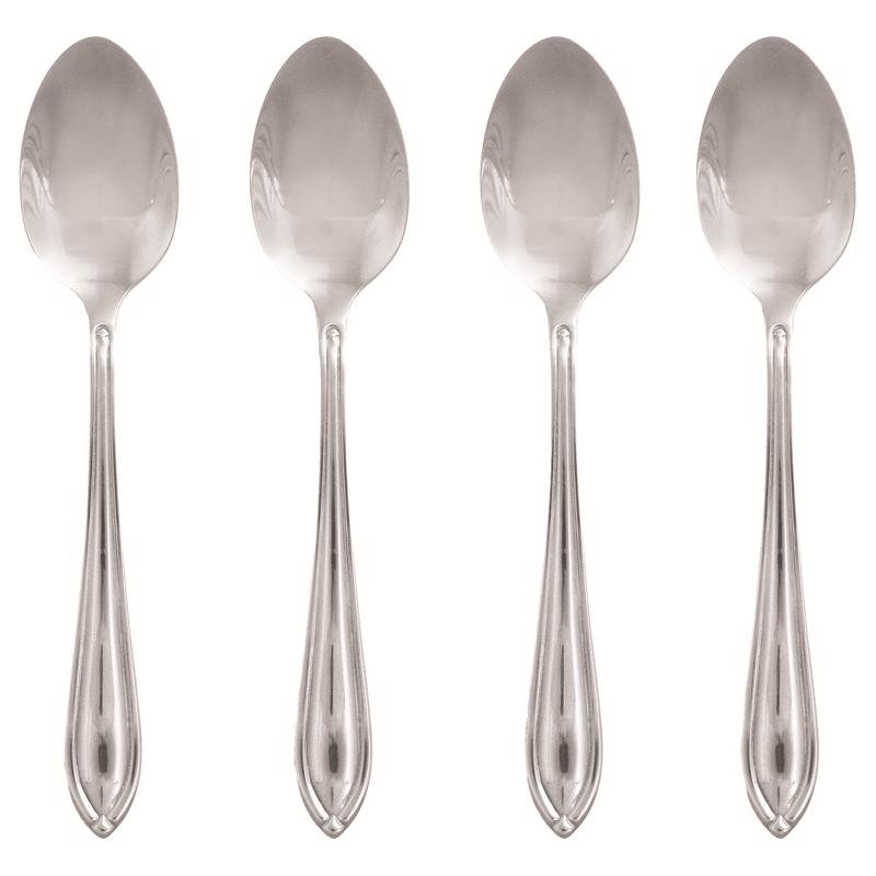 HAMPTON FORGE - Hampton Forge Ginger Silver Stainless Steel Casual Dinner Spoon Set 4 pc